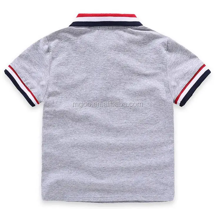 Kid Boys Polo Shirt With Ribbing Collar Custom Logo Design Plain Polo For Children Short Sleeve Top