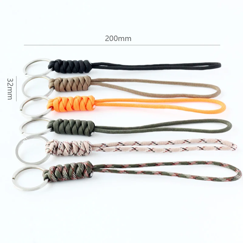 QingGear Handmade Nylon Rope Braided Tactical Knife Gear Lanyard with Keyring Survival Keychain Lanyards Cord