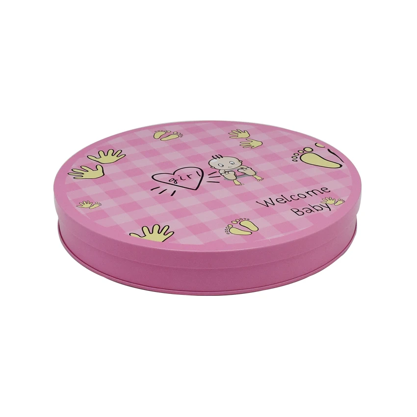 
CMYK full color printing 2-piece round candy tin can mint tin box wholesale 