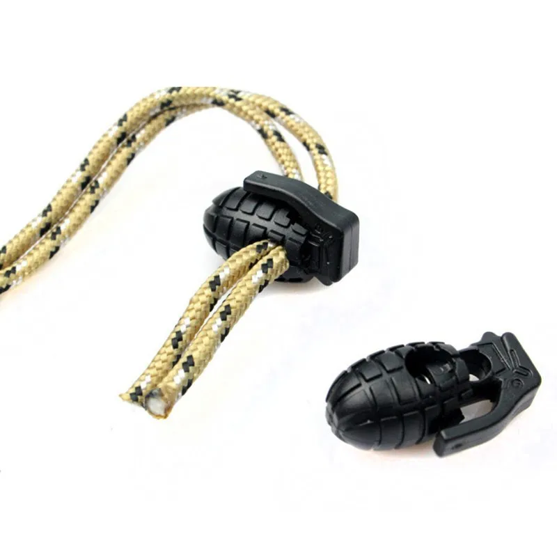 Hot Sale Shoelace Grenade Buckle Stopper Rope Clamp grenade type anti-skid buckle Camp Hike Outdoor Survive Cord Clip