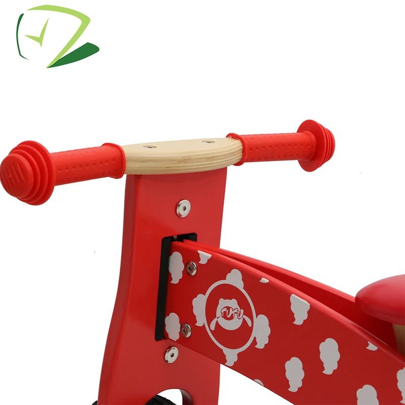 
Red kids balance running wooden bicycle for exercise balance ability 