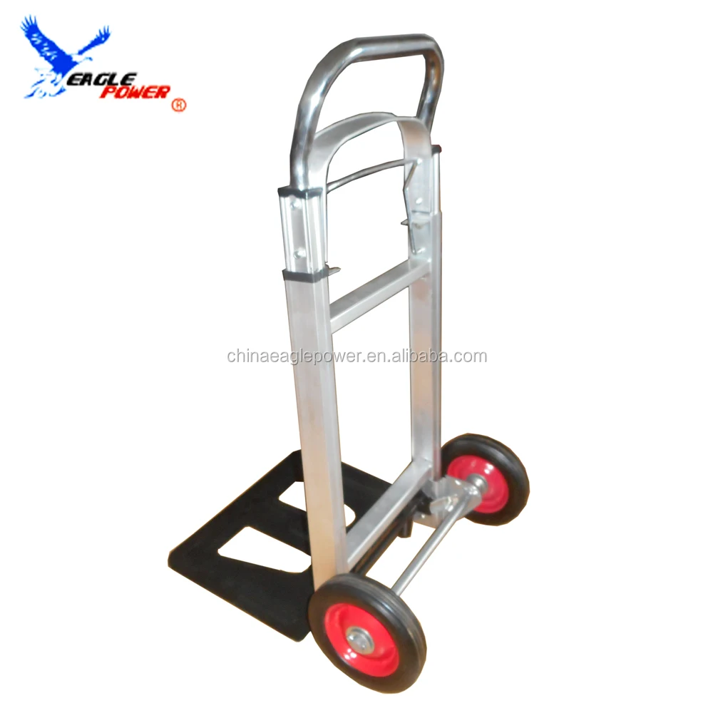 Two wheel fodbable aluminum hand truck with telescoping body