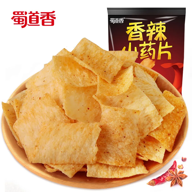 ShuDaoXiang 65g Per Bag 45Bags Per Carton Chinese Spicy Yam Puffed Snacks Yam Chips