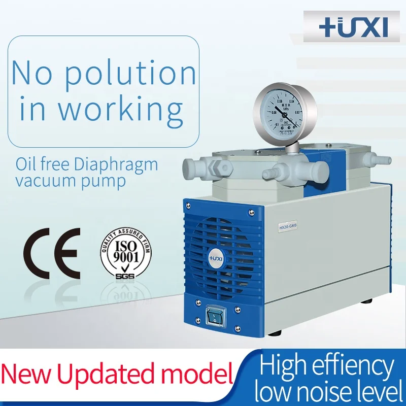 Вакуумный 6-8 mbar новый обновленный бесшумный лабораторный бесмасляный вакуумный насос