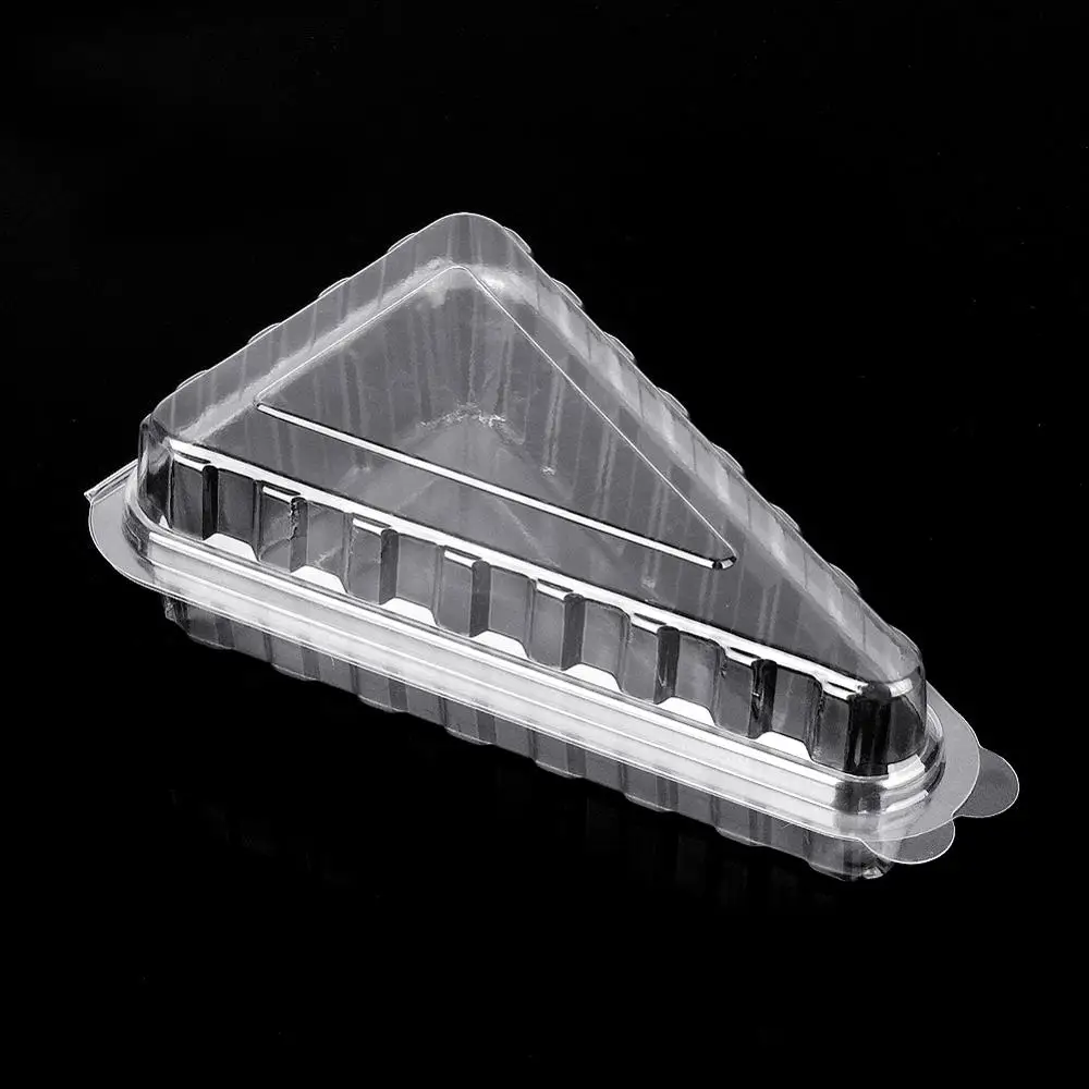Disposable PET plastic clear triangle sandwich container, plastic cheesecake cake slice packing container