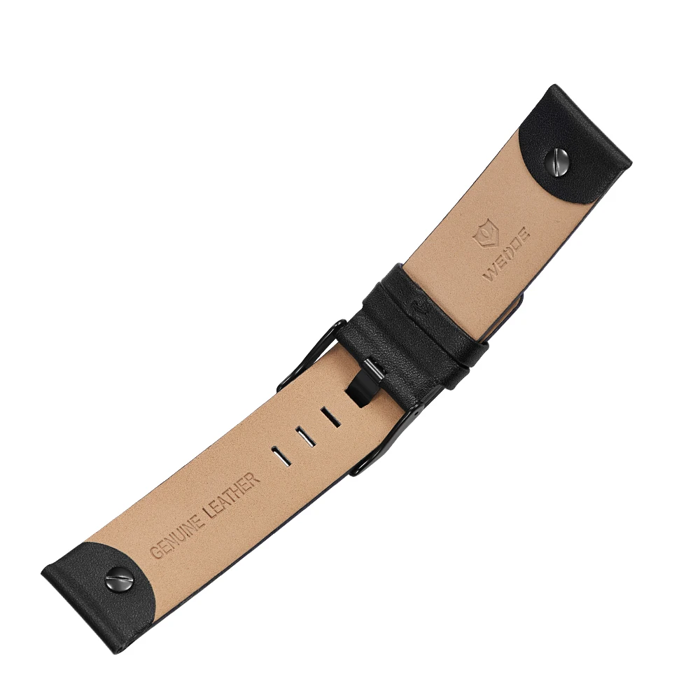 
Brand WEIDE New Arrival Men Original Leather Watch Strap Stainless Steel Buckle 24mm Casual Leather Watchband 