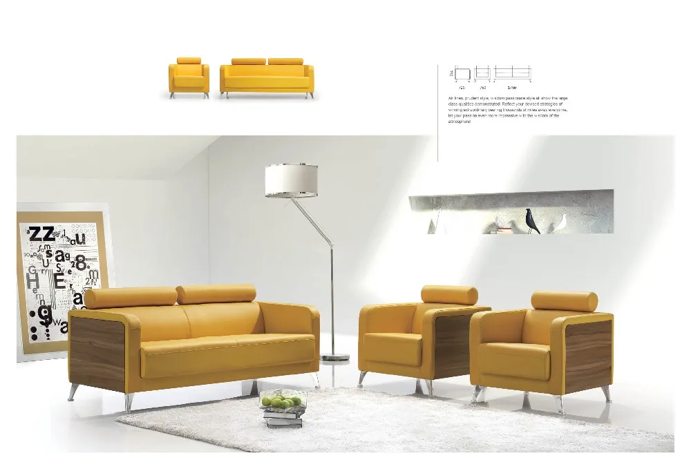 Modern simple design genuine leather sofa set