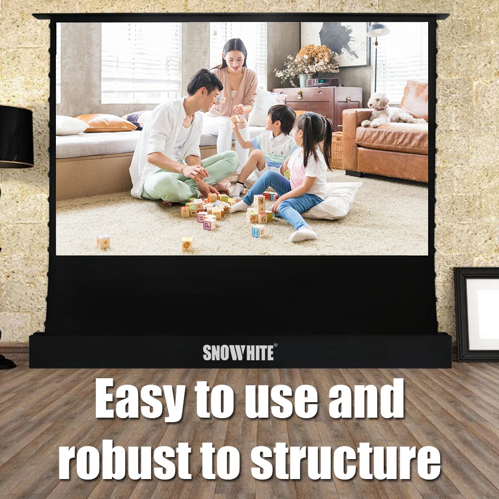 Snowhite 100 120 inch 16:9 UST ALR and long throw ALR Electric Motorized Portable Floor Standing Projector Projection Screen