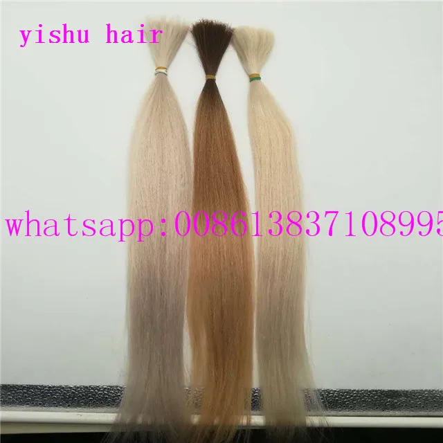 Raw colorful indian hair bulk, crotchet dreadlocks hair weave in bulk, wholesale bulk hair extensions