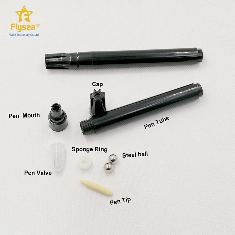 Black Plastic  Accessories 15MM Empty Marker Pen
