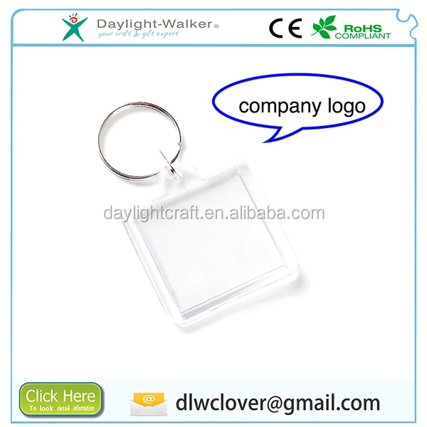intrusive blank transparent square plastic keychain