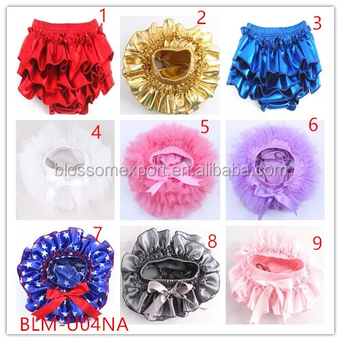 
Wholesale newest design baby infant ruffle bloomers chiffon comfortable solid lavender color skirted baby bloomers 