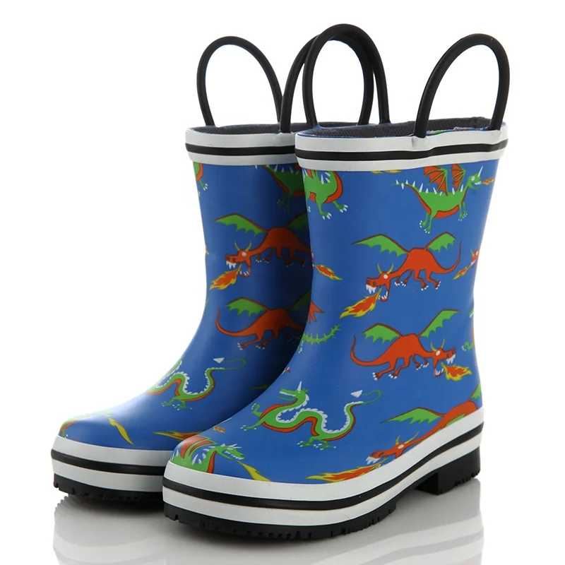 Fashion child cute customized animal pattern folding for kids rubber rain boots