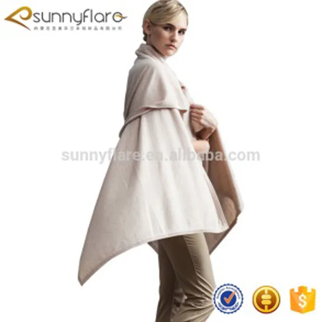 Top quality wool cashmere ladies hooded cape shawl