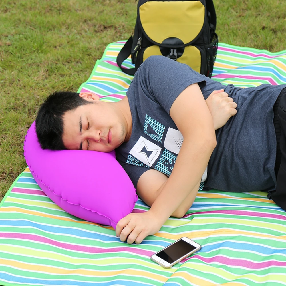New Aubergine Shape Airplane Inflatable Travel Pillow with Free sample
