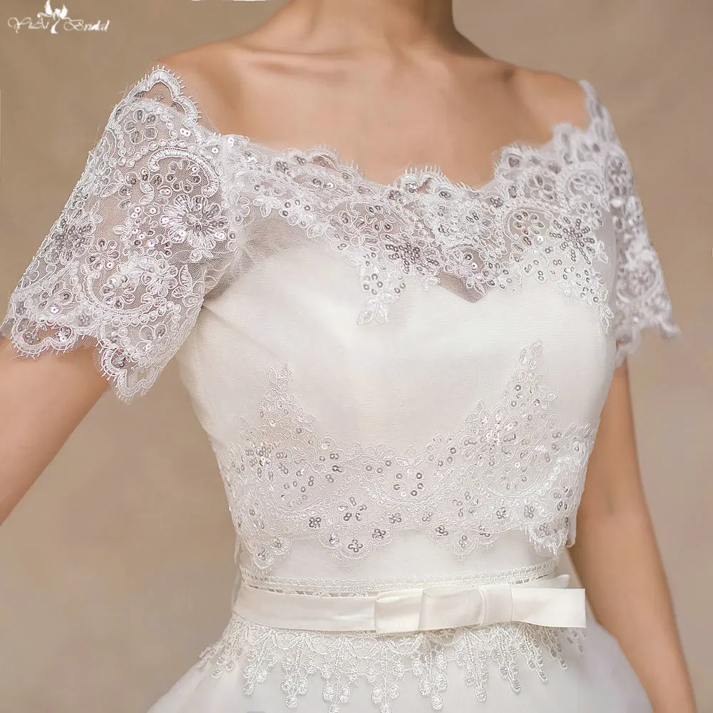 
LZP081 Sequin Fabric Off Shoulder Short Sleeve Bolero Jacket Wedding Bolero 