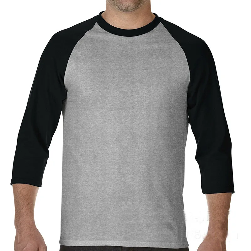 Custom logo design men t-shirt blank plain wholesale raglan sleeve t shirt