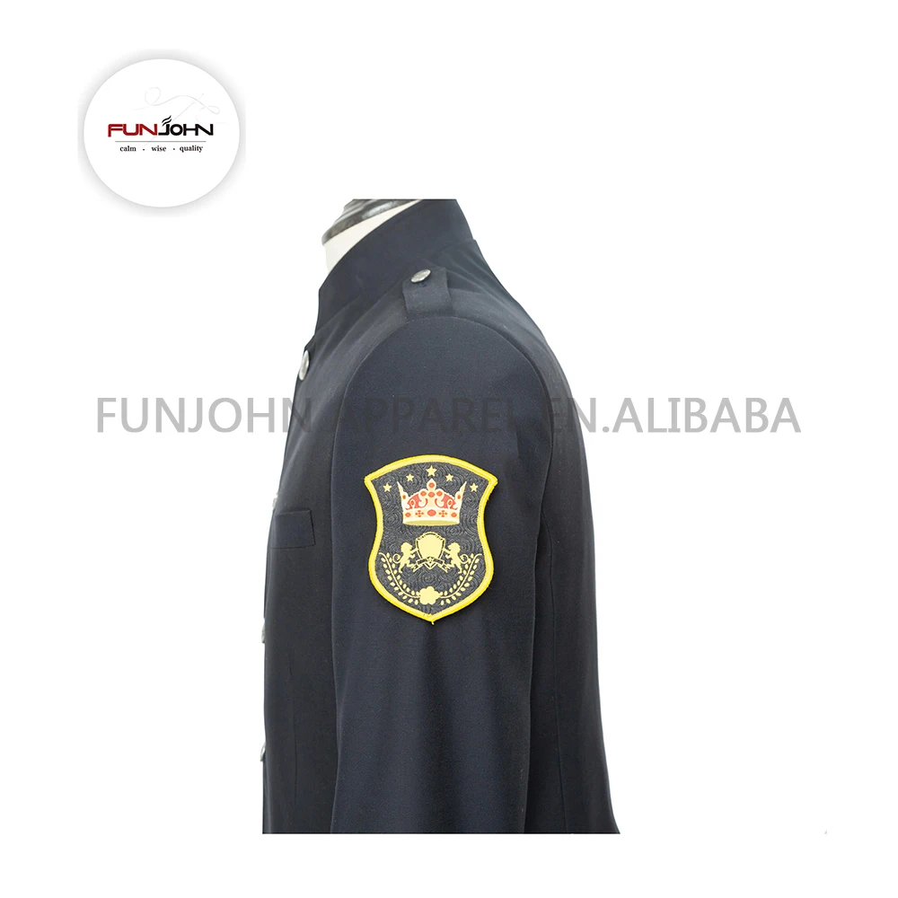 factory design plus size appaulettes TR fabric stand collar security guard uniform