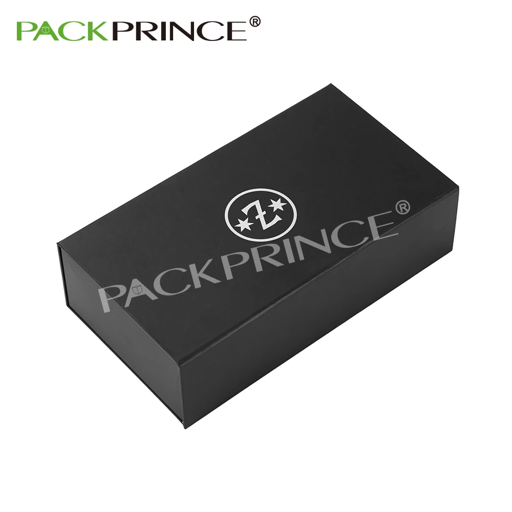 Custom Black Premium Folding Flap Lid Rigid Paper Cardboard Storage Flip Magnetic Closure Packaging Gift Box