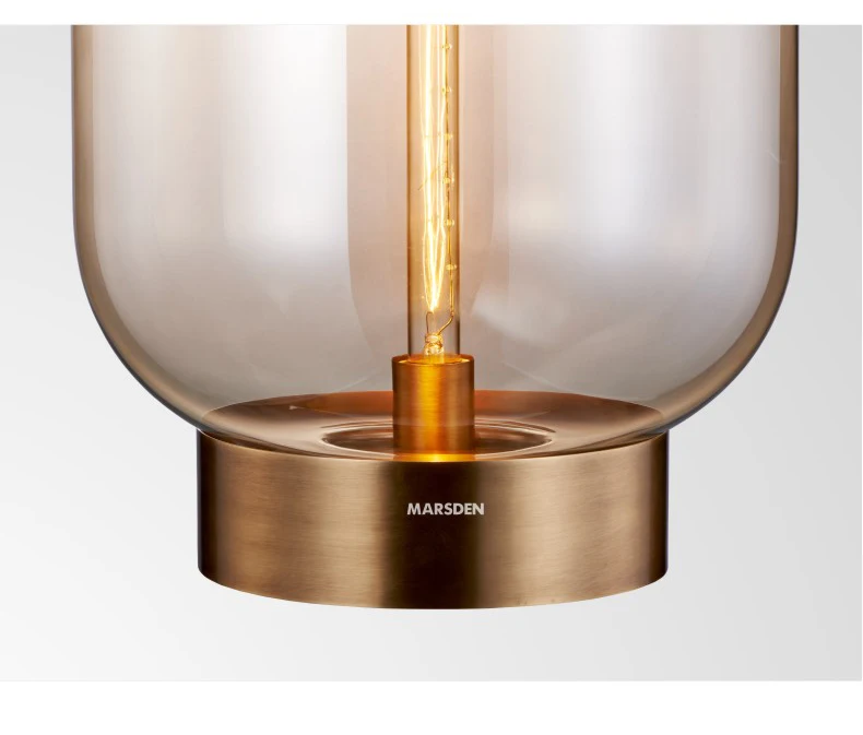 MARSDEN ins style modern fashion luxury LED E27 glass copper plating decorative table light table lamp