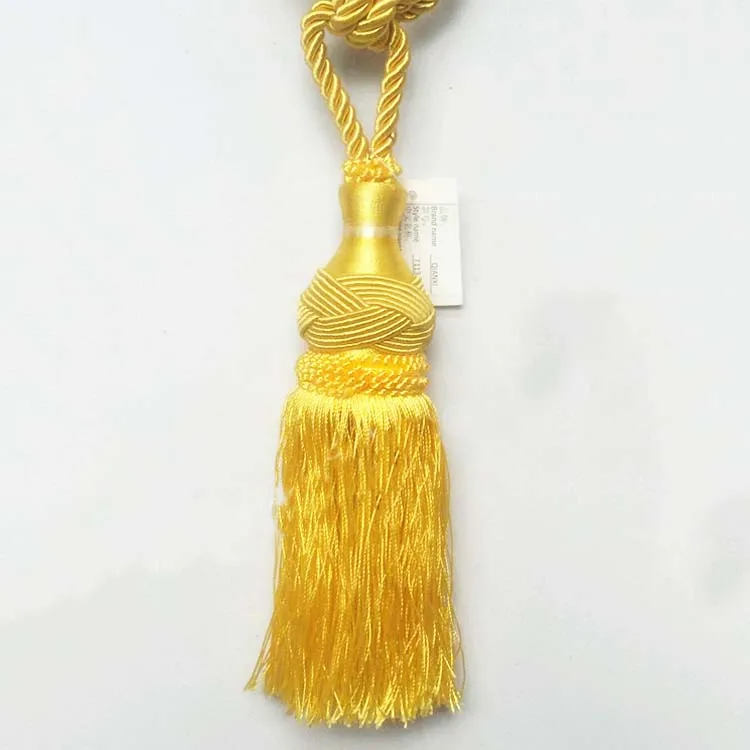 Wholesale silk gold tassels for curtain, tassel tieback in tassel fringe