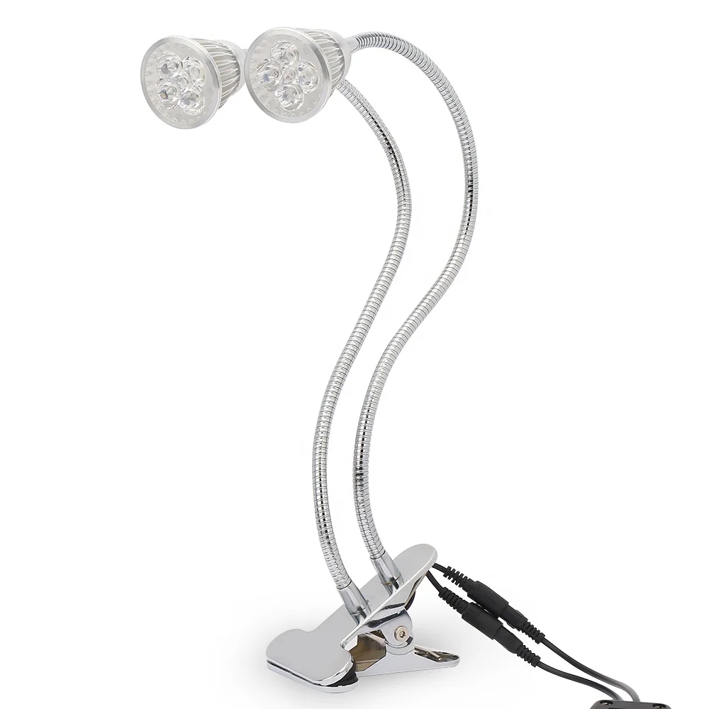 Top Quality Greenhouse Hydroponic full spectrum 10W Dual Head LED Grow light with clip