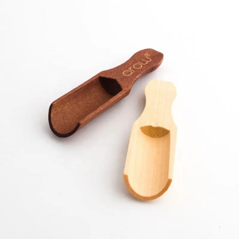 Small Wood Powder Tea Scoop Natural Matcha Shovel Spade Scoop Spoon for Tea Coffee Bean BTS018 BTS019