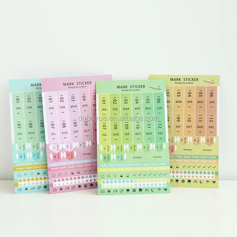 Custom self adhesive planner sticker sheets, woodfree paper kiss cut sticker sheet to write