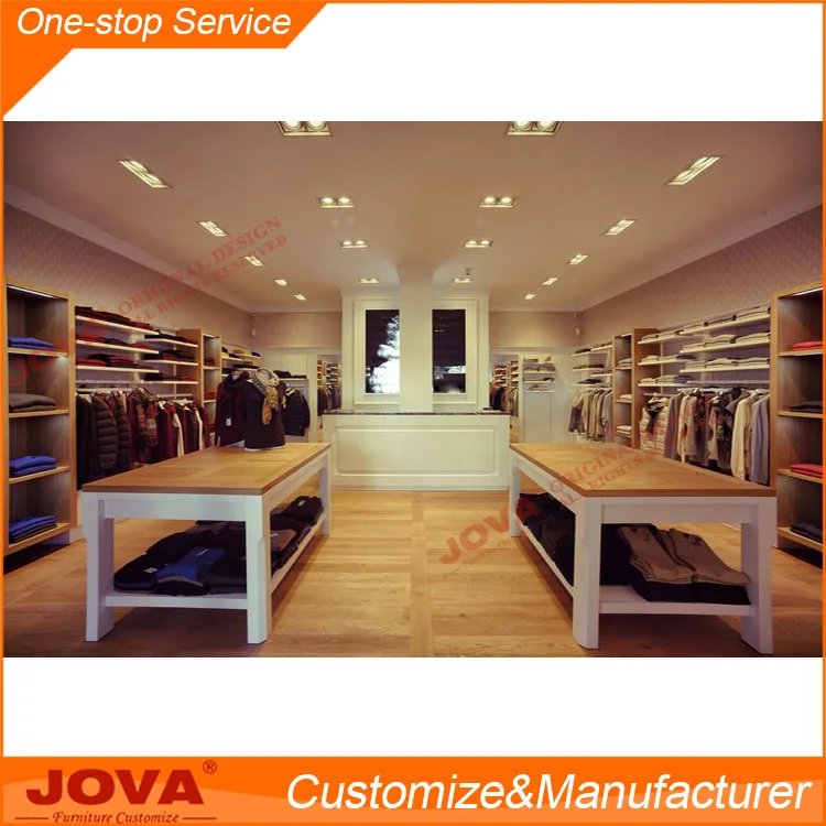 Modern design wood and metal clothes rack shop fitting