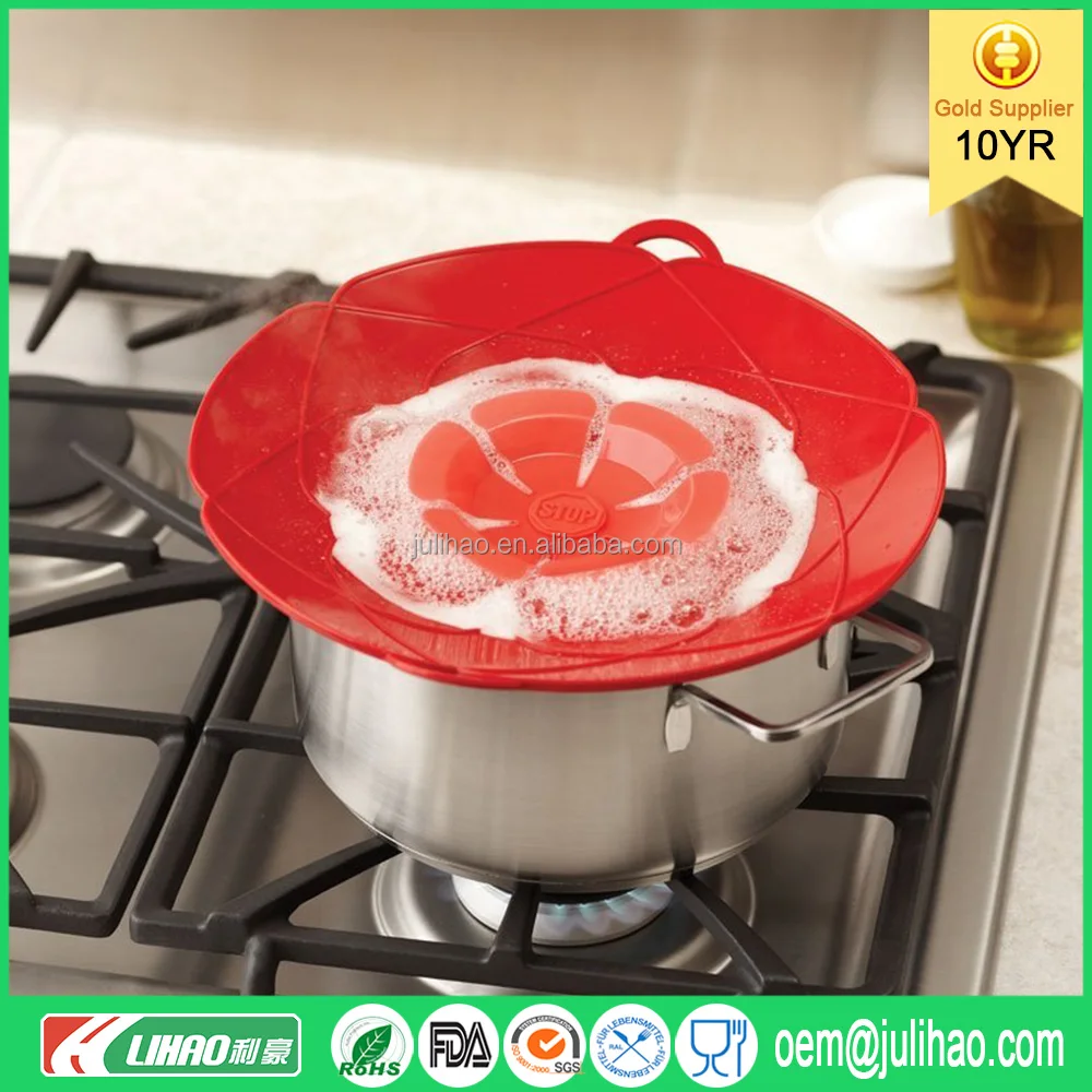 Boil Safeguard Silicone Lid Pots and Pans Non Spill Pot Lids