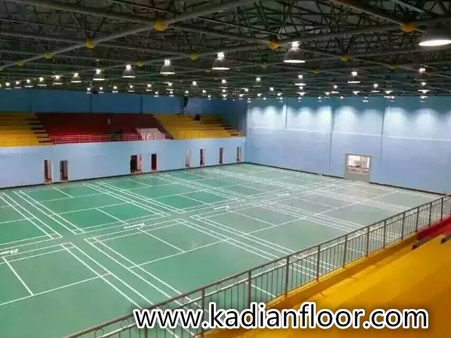 
green color indoor badminton court floor BWF approval pvc vinyl floor 