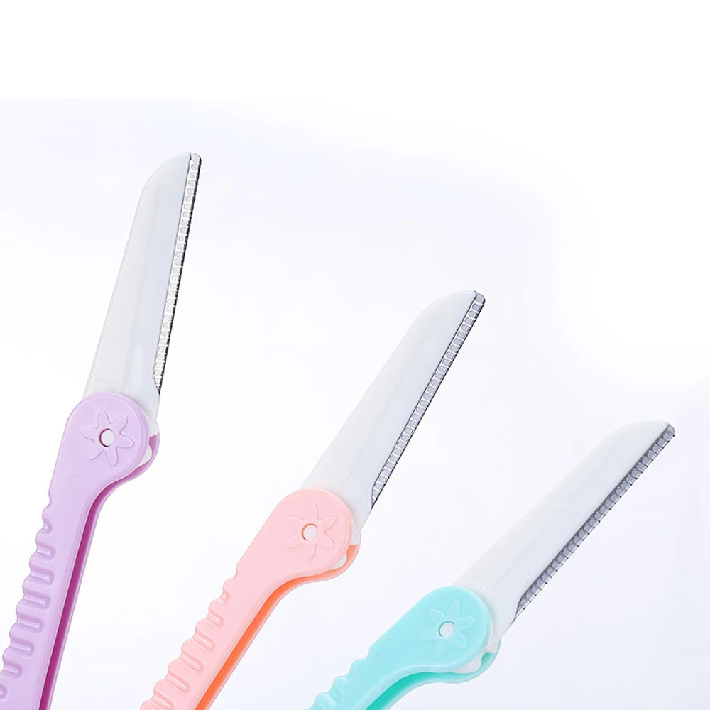 lameila Best seller colorful eyebrow 3pcs shaping tool eyebrow knives 3 pcs kit eyebrow razor A0369