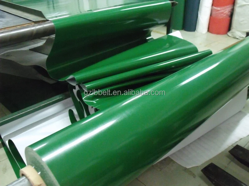 производитель Гуандун оптовая цена антикоррозионные зеленый используется ПВХ / ткань Плоский конвейерной ленты