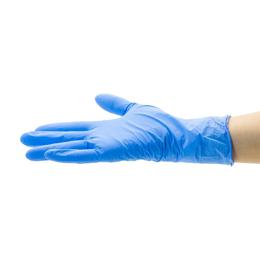 Wholesale Powder Free Durable Non-porous Disposable Household Cleaning Gloves Blue Nitrile Gloves