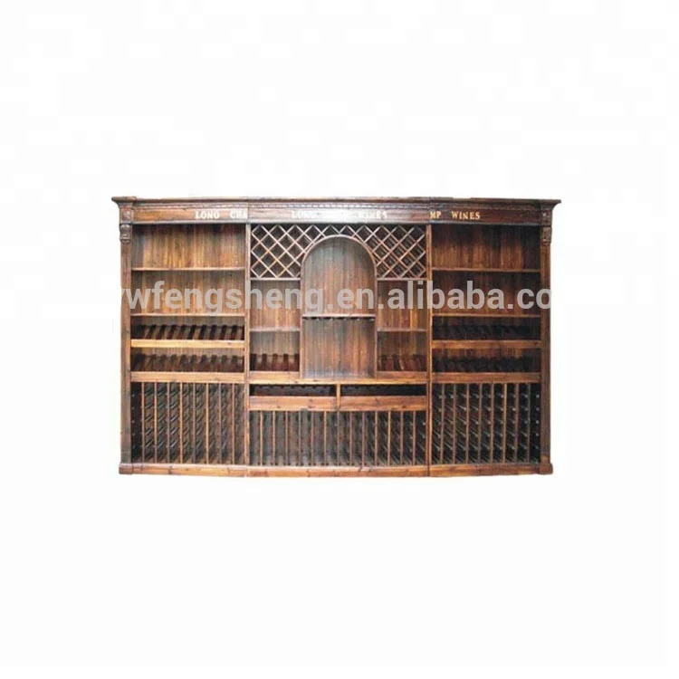 
Handmade Rustic Solid Wood Wall Floating Wine Shelf 