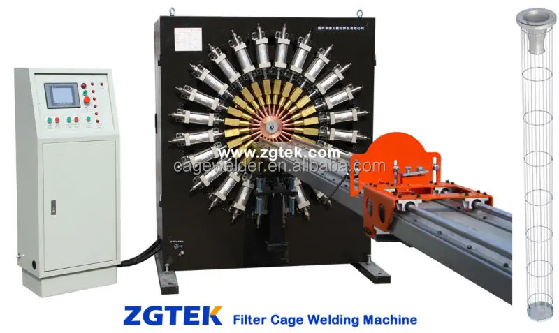 Dust collector cage making welding machine