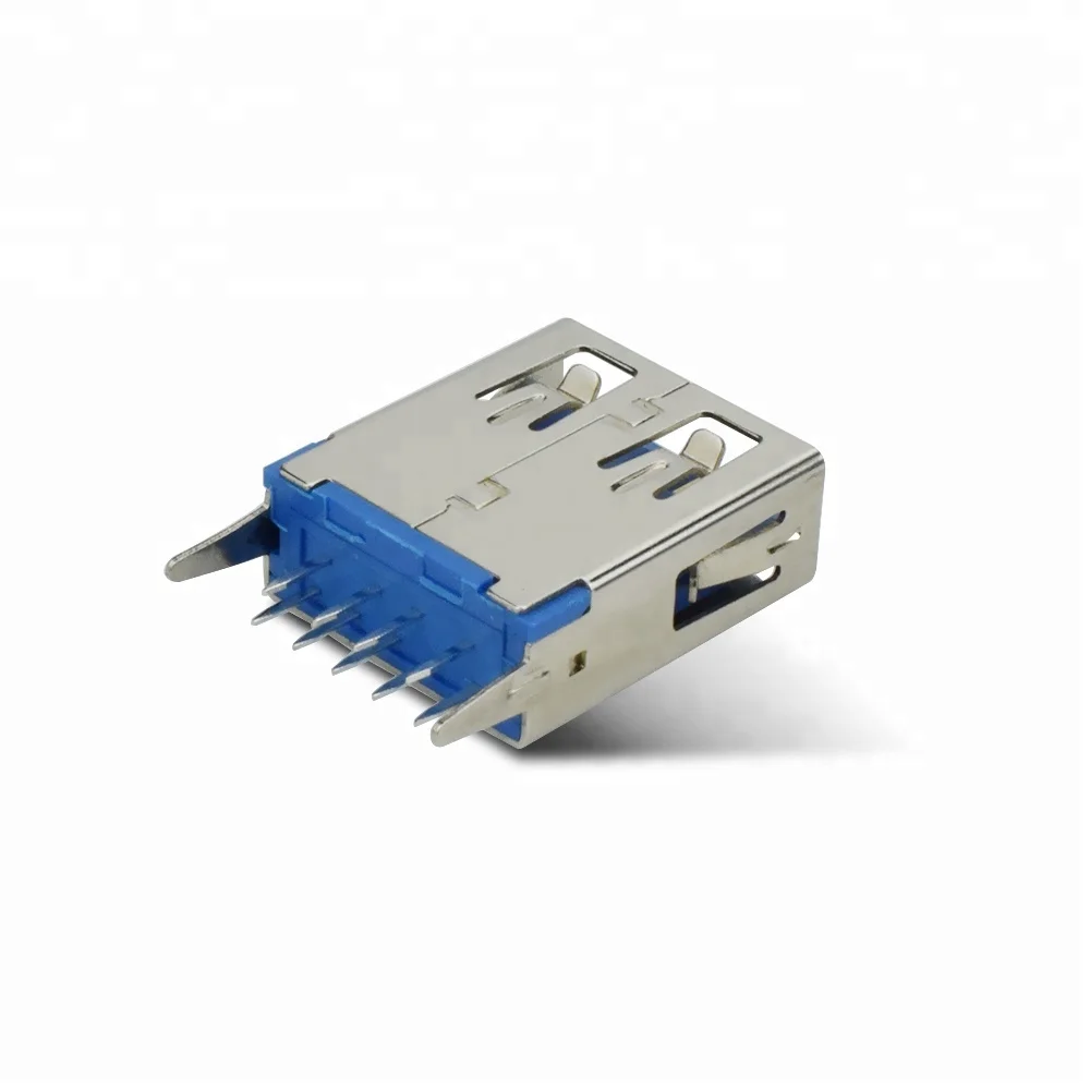 USB Type A Female Vertical Socket Connector 180 Degrees 9 Pin Plug Jack Connectors