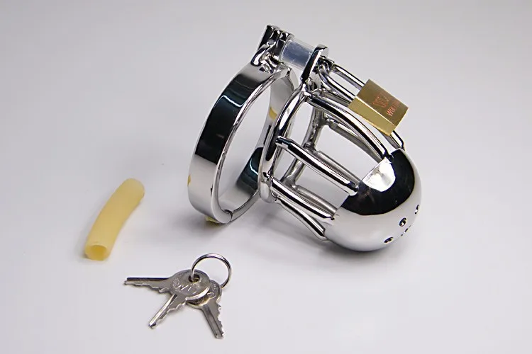 Funny steel short Male cock cage for male bondage sex toy