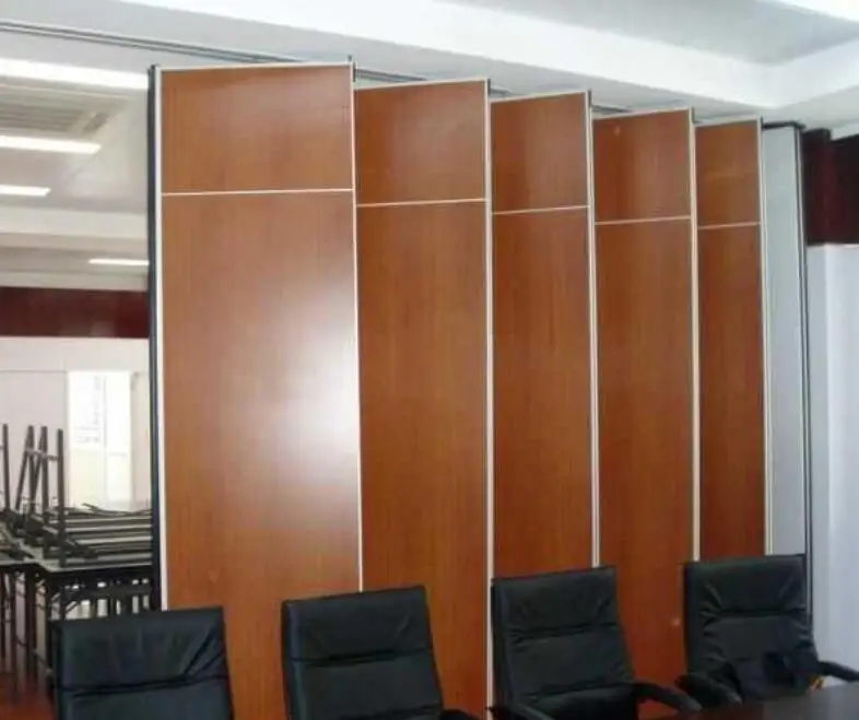 Soundproof folding partition and sliding walls operable movable door for office to divide the room
