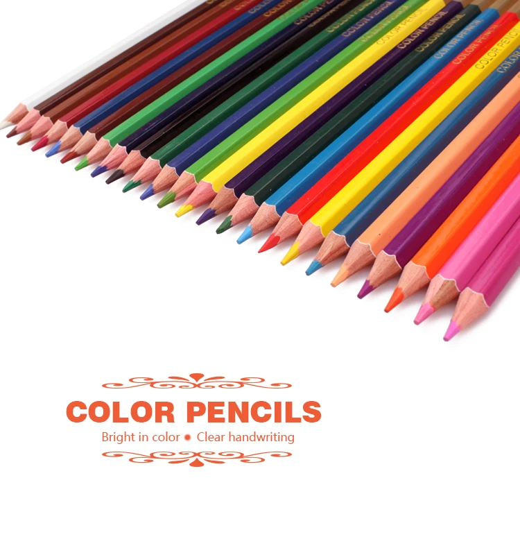 12/24Colors Wood Colored Pencils Lapis De Cor Artist Painting Oil Color Pencil For School Drawing Sketch Art Supplies