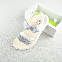 Новые Летние Босоножки с открытым носком; Туфли в стиле «Принцесса» Стразы детские школьные сандалии для детей последняя модель обуви