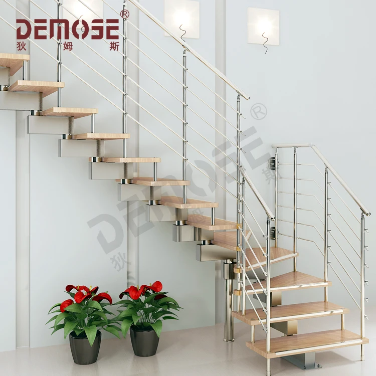 portable stairs steel pipe stair handrail wooden ladder stair