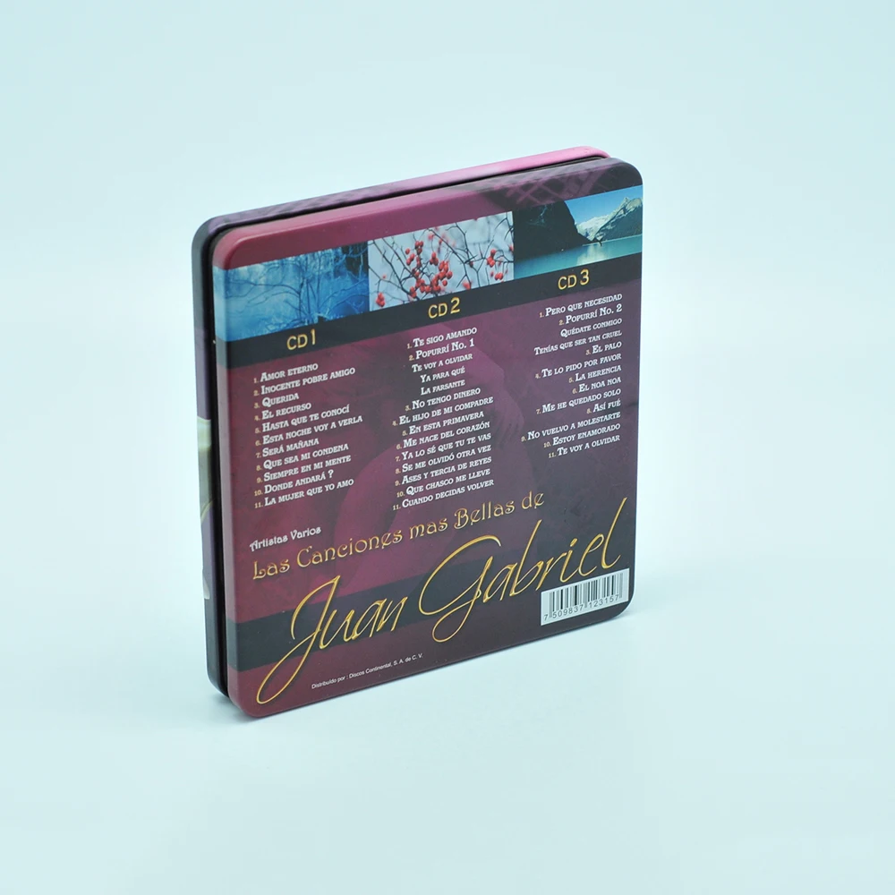Tin box Square CD treasure tin case cover CD case