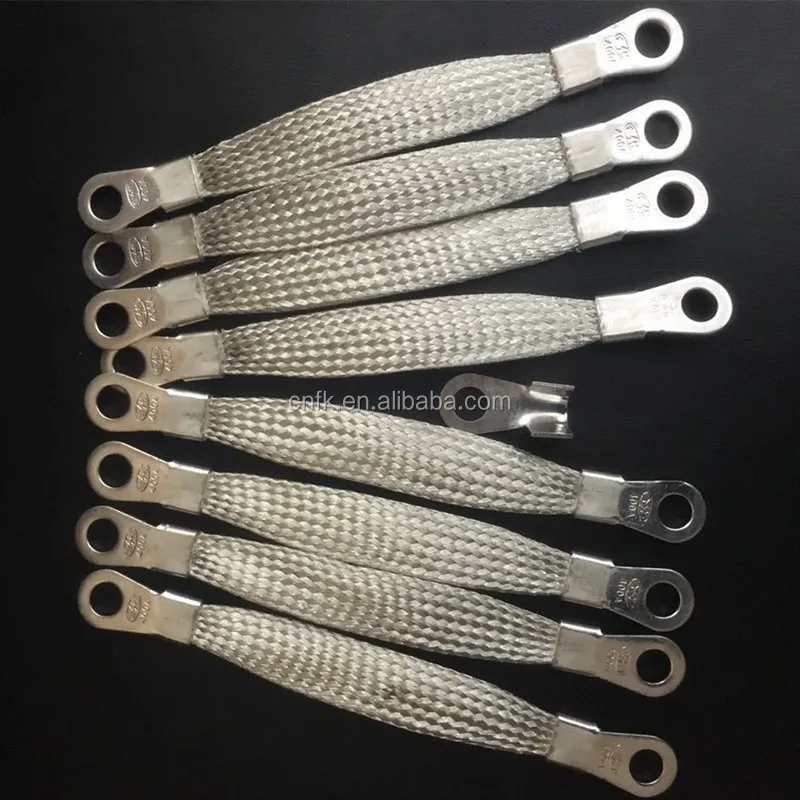 Fanke Customized Braided Busbar 10mm2  flat tin copper braid wire