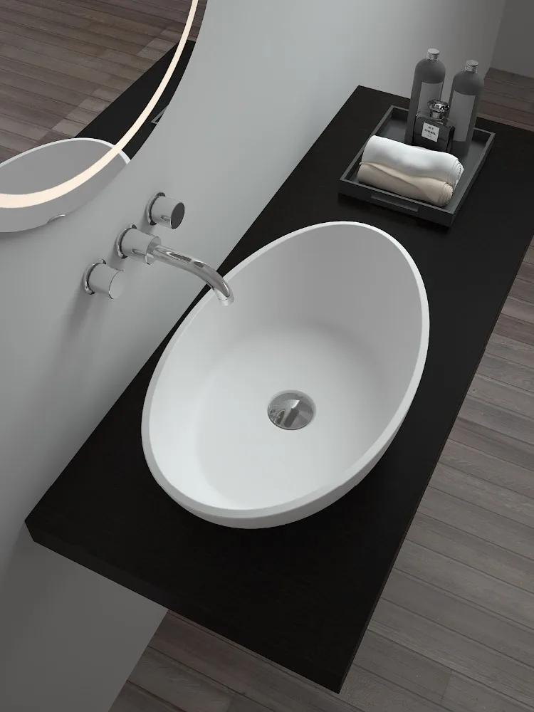 SM-8306 Luxury Hair Salon Deep Solid Surface Bathroom Wash Basin Sink