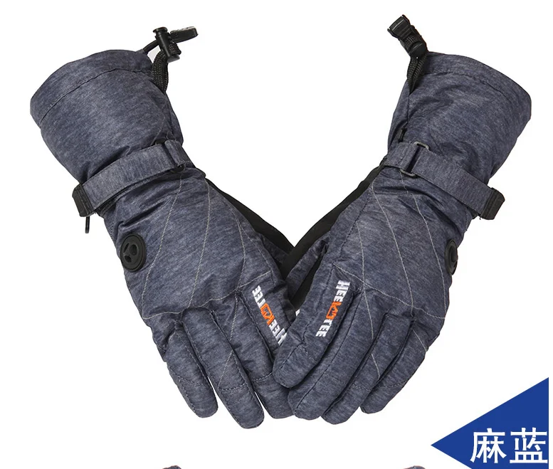 Waterproof fabric Polyester PU Leather Palm  Cheap Ski Gloves /Snow Gloves