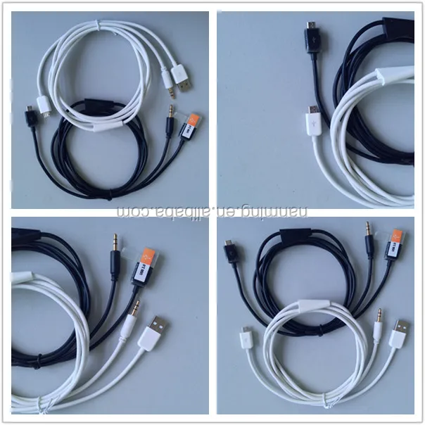 3.5 мм стерео Aux аудио микро USB синхронизация данных кабель зарядного устройства