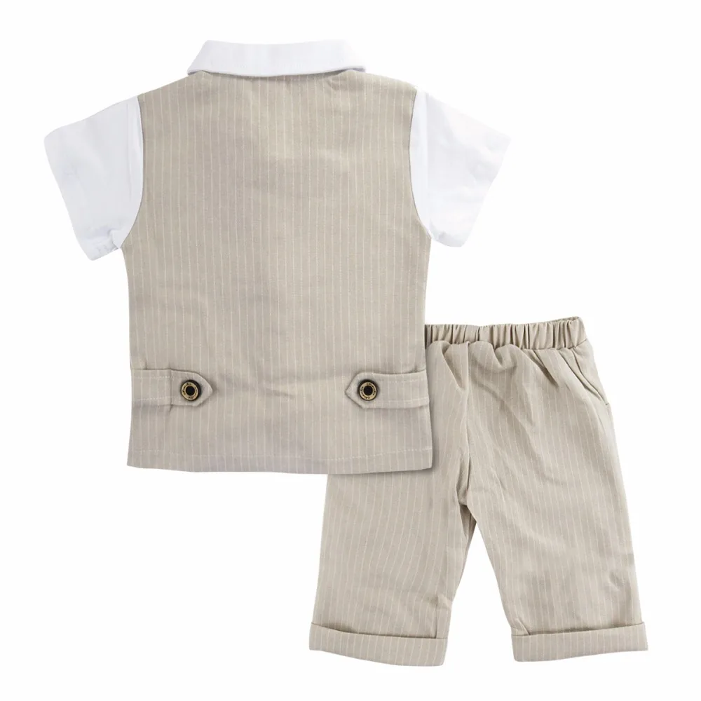 Костюм для новорожденных мальчиков свадебный смокинг официальный комплект одежды младенцев летний джентльменский подарок на день рождения одежда из 2 предметов 2021
