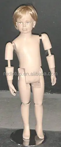 High glossy posable artificial movable kid mannequin
