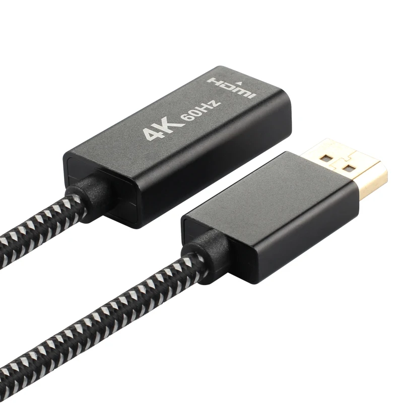 ULT-unite High Quality Custom 4K@60Hz DP DisplayPort to HDMI Cable Adapter Gold Plated Aluminum Alloy Shell